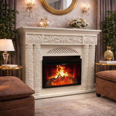 RVA Premium Decorative Electric Fireplace 23 inches with Remote With Heat Matt Black (RHF-2217-01FH)