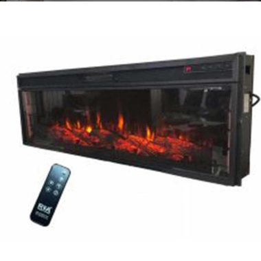 48 inches Electric Fireplace 48 x 16 x 6 inches with Remote and Heating Option, Matt black WM-A-201-03